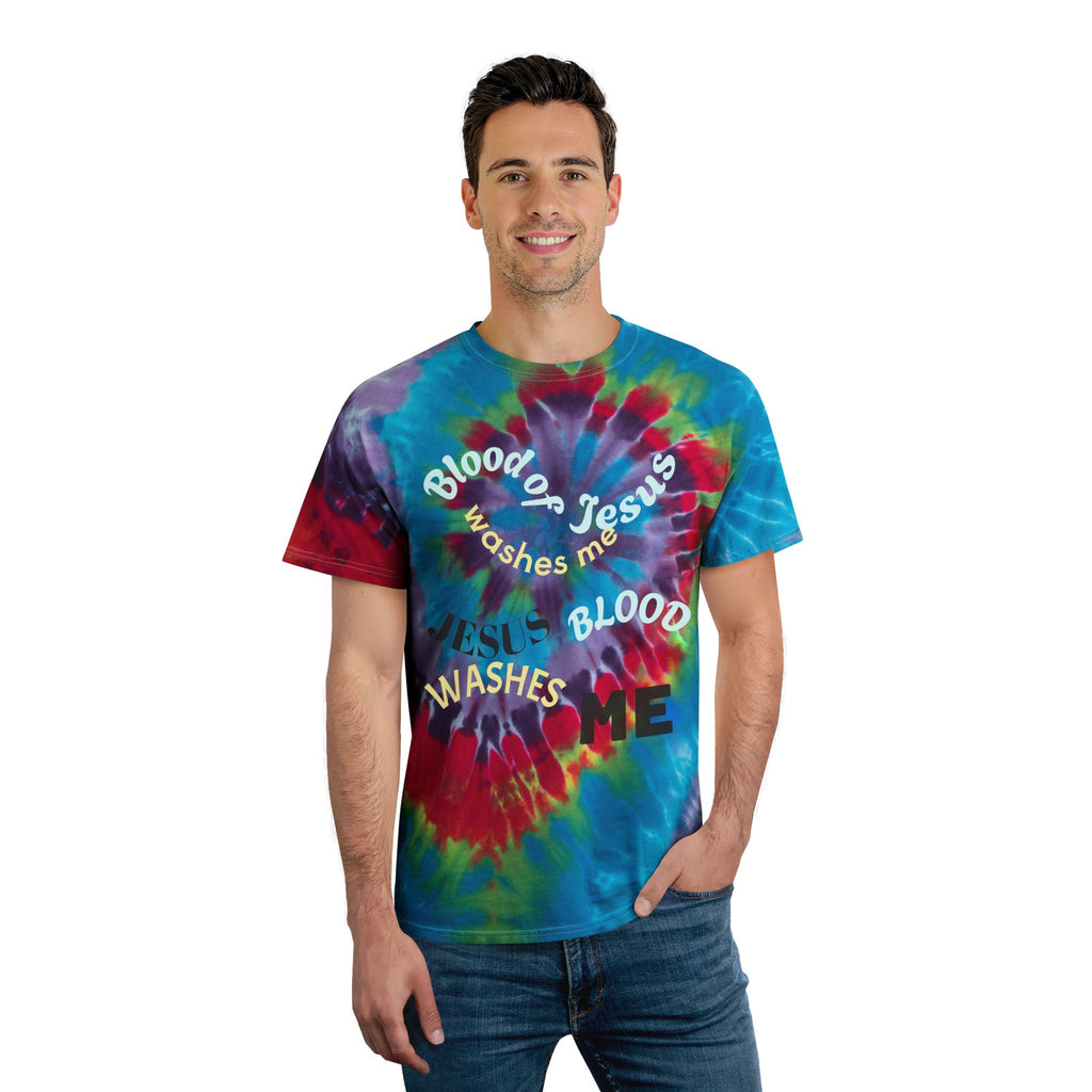 Blood of Jesus Spiral Tie Dye Tee | Christian Faith Shirt