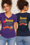 Jesus Loves You Period Front and Back design t-shirt | Christian Faith Tee