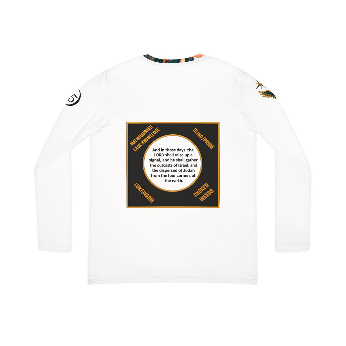 Spiritual Israel Women’s V‑Neck Long Sleeve Shirt — Inspirational Two Women Illustration with Scripture Back Panel