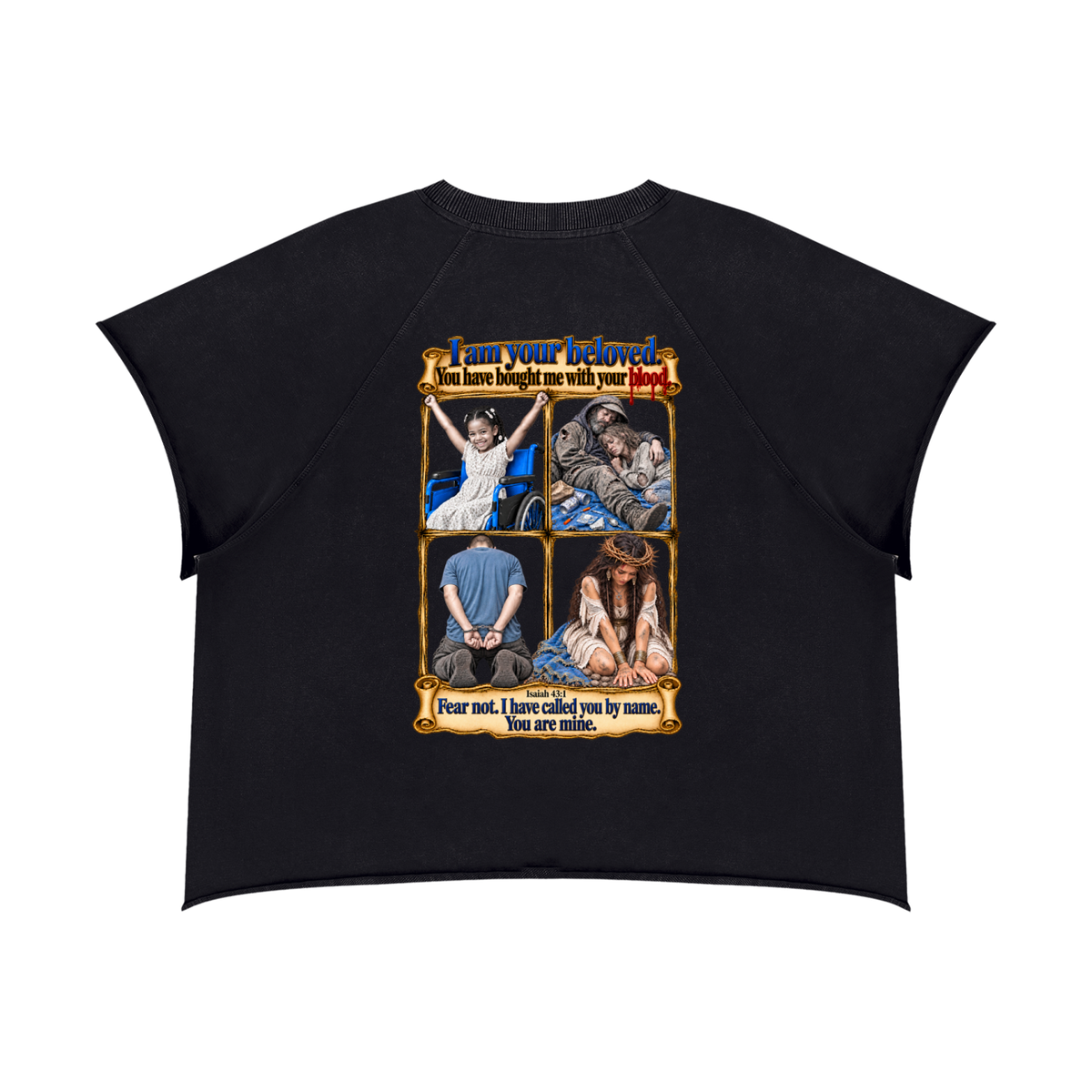 prophetic,declaration,beloved,Jesus,Christian,tee,grunge,bible,verse,unisex,loose,boxy